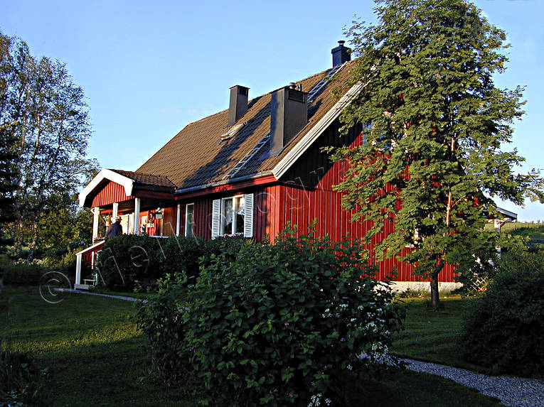 hus, Jämtland, morgonsol, sommar, stuga, stugor, Villa