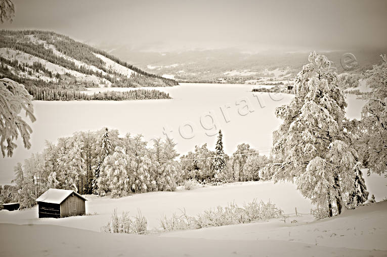 Jmtland, Landskap, svartvit, vinter, re, redalen, resjn