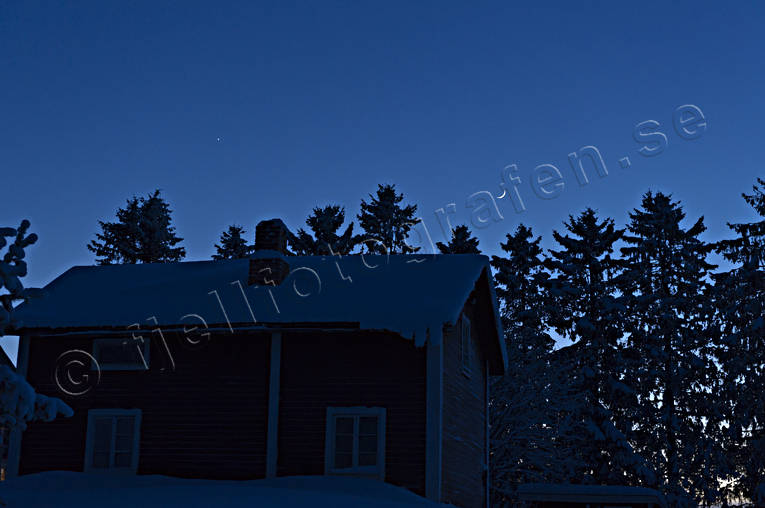 byggnader, hus, Jmtland, mnen, natthimmel, stmning, Venus, vinter, rstider