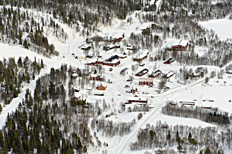 Vålådalens Fjällstation anläggningar, drönarbilder, drönarfoto, flygbild, flygbilder, Flygfoto, flygfoton, Jämtland, vinter, Vålådalens Fjällstation
