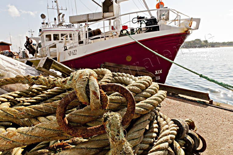 anlggningar, arbete, Bohusln, bt, fiskebt, frtjning, hav, Havstenssund, kommunikationer, kust, lina, rep, sjfart, sommar, tross, vatten, yrkesfiske