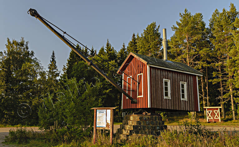 arbete, forntid, galtstrm, hamn, hus, kran, kultur, lyftkran, sjfart, sjfart, stuga, ngdriven