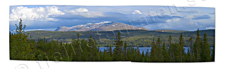 Åreskutan från norr fjäll, Jämtland, Kallsjön, Landskap, panorama, panoramabilder, sjöfart, skog, sommar, vatten, Åreskutan