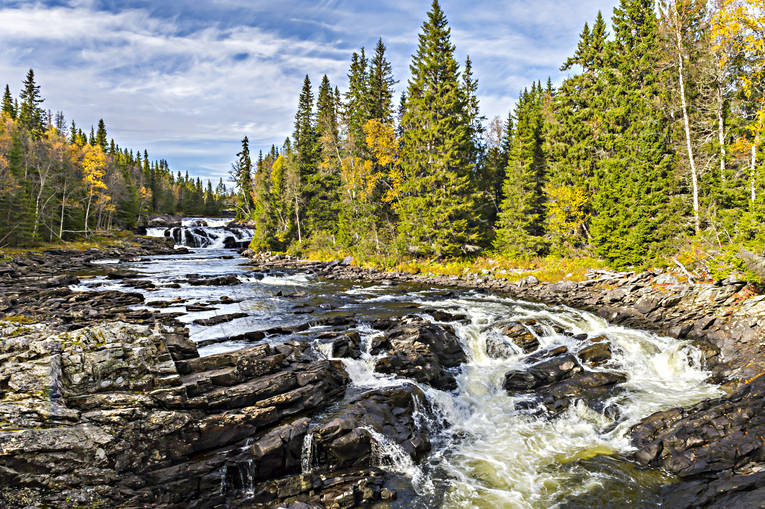 Åreälven fors, höst, höstfärger, Jämtland, Landskap, vatten, vattendrag, vattenfall, Åreälven
