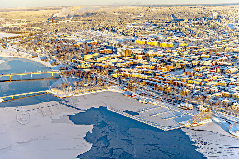 Östersund Hamnen Flygfoto centrum, drönarbilder, drönarfoto, flygbild, flygbilder, Flygfoto, flygfoton, hamn, hamnen, Jämtland, Landskap, städer, vinter, Östersund