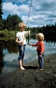 barn, Dammån, fiske, fiskelycka, flugfiske, sommar, sportfiske