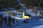 Bodsj, byggnader, byggnationer, drnarbilder, drnarfoto, flygbild, flygbilder, flygfoto, flygfoton, Jmtland, kyrka, kyrkor, vinter