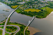 avfart, Bergsvikssundet, bro, broar, cykelbro, cykelbron, Degernget, drnarbilder, drnarfoto, E4, flygbild, flygbilder, flygfoto, flygfoton, hngbro, Killingholmen, landskap, Norrbotten, Pite, pfart, samhllen, sommar