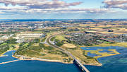 brofstet, Bunkeflostrand, drnarbilder, drnarfoto, flygbild, flygbilder, flygfoto, flygfoton, Kalkbrottet, Lernacken, Malm, naturreservat, Skne, sommar, strandngar, stder, resundsbron