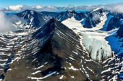 Drakryggen, drnarbilder, drnarfoto, fjllbilder, fjllen, flygbild, flygbilder, flygfoto, flygfoton, glacir, Kebnekaise, landskap, lappland, Rabots, sommar