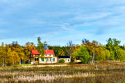 anlggningar, Bodsjn, byggnader, Engelska villan, gul, grdar, herrgrd, hus, hst, hstfrger, jaktslott, Jmtland, landskap, slott