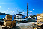 arbete, Bohuslän, båt, fiske, fiskebåt, fisklådor, Fjällbacka, gammal, kaj, yrkesfiske