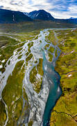 drnarbild, drnarbilder, drnarfoto, flygbild, flygbilder, flygfoto, flygfoton, fltad lv, Kuoperjkka, Krtjevuolle, landskap, lappland, Sinnicohkka, sommar, Tjktjajkka, Tjktjavagge