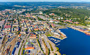 drnarbilder, drnarfoto, flygbild, flygbilder, flygfoto, flygfoton, industristad, jnvg, jrnvgsspr, landskap, Medelpad, sommar, station, stder, Sundsvall