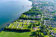 camping, drnarbild, drnarbilder, drnarfoto, flygbild, flygbilder, flygfoto, flygfoton, Hjo, husvagnscamping, husvagnsparkering, samhllen, Sjberg, Sjryd, sommar, Vstergtland