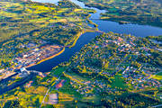 drnarbilder, drnarfoto, flygbild, flygbilder, flygfoto, flygfoton, Hissmofors, Indalslven, Jmtland, Krokom, samhllen, sommar