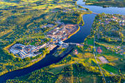 drnarbilder, drnarfoto, flygbild, flygbilder, flygfoto, flygfoton, Hissmofors, Indalslven, Jmtland, Krokom, samhllen, sommar