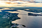 Bergnsbron, drnarbilder, drnarfoto, flygbild, flygbilder, flygfoto, flygfoton, Grsjlfjrden, Lule, lulelven, Norrbotten, sommar, stder