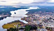 bro, drnarbilder, drnarfoto, flygbild, flygbilder, flygfoto, flygfoton, hst, Jmtland, samhllen, Strms Vattudal, Strmsund, Strmsundsbron, Vattudalen