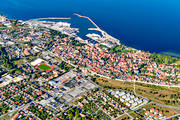 Almedalen, drnarbilder, drnarfoto, flygbild, flygbilder, flygfoto, flygfoton, Gotland, hamn, ringmuren, sommar, stad, stder, Visby