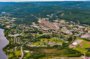 banvall, drnarbilder, drnarfoto, flygbild, flygbilder, flygfoto, flygfoton, jrnvg, jrnvgsknut, Medelpad, Mittbanan, Norra Stambanan, samhllen, sommar, nge