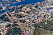 banvall, drnarbilder, drnarfoto, flygbild, flygbilder, flygfoto, flygfoton, jrnvg, jrnvgsknut, Medelpad, Mittbanan, Norra Stambanan, samhllen, vr, nge