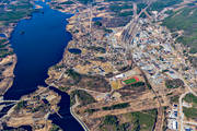 banvall, drnarbilder, drnarfoto, flygbild, flygbilder, flygfoto, flygfoton, jrnvg, jrnvgsknut, Medelpad, Mittbanan, Norra Stambanan, samhllen, vr, nge