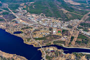 banvall, drnarbilder, drnarfoto, flygbild, flygbilder, flygfoto, flygfoton, jrnvg, jrnvgsknut, Medelpad, Mittbanan, Norra Stambanan, samhllen, vr, nge
