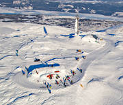 drnarbilder, drnarfoto, fjlltopp, flygbild, flygbilder, flygfoto, flygfoton, Jmtland, landskap, mast, radiolnk, radiomast, skidkare, toppen, Toppstugan, vinter, reskutan