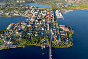 Bergnäsbron, drönarbilder, drönarfoto, flygbild, flygbilder, flygfoto, flygfoton, Luleå, Norrbotten, Oskarsvarv, sommar, städer