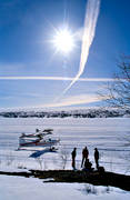 flyg, kommunikationer, luftfart, Norra Rensjn, skidflyg, skidflygning, sol, vinter, vrvinter