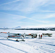 flyg, flyga, flygmaskin, kommunikationer, luftfart, Rensjn, skidflyg, skidflygning, vinter