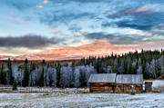 frost, Fr, gruva, hst, Jmtland, lada, landskap, morgonljus, nysn, timrat, reskutan, rstider