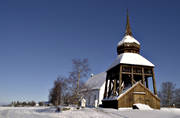 Frösö kyrka, Frösön, Jämtland, klockstapel, kyrka, kyrkan, kyrkor, snö, vinter, Östersund