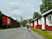 bebyggelse, byggnader, byggnationer, Gammelstad, Gammelstaden, gata, Luleå, Norrbotten, samhällen, städer, trähus, väg