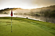 dimma, diverse, golf, golfbana, grs, grsmatta, landskap, morgondimma, natur, sommar, sport