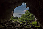 Gotland, grotta, solnedgng, Stora Frvar, Stora Karls