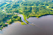 anlggningar, drnarbilder, drnarfoto, flygbild, flygbilder, flygfoto, flygfoton, Gta kanal, kanal, kommunikationer, landskap, sevrdheter, sjfart, sommar, Ttorp, Viken, Vstergtland