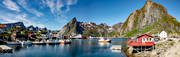 båtar, fiskebåtar, Hamnöy, landskap, Lofoten, Nordland fylke, Norge, panorama, sommar