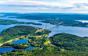 bro, broar, byggnationer, drnarbilder, drnarfoto, flygbild, flygbilder, flygfoto, flygfoton, Hgakustenbron, kommunikationer, land, landskap, sommar, ngermanland
