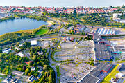 A6-Center, drönarbilder, drönarfoto, flygbild, flygbilder, flygfoto, flygfoton, IKEA, Jönköping, köpcenter, parkering, Småland, sommar, städer