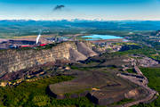 drnarbilder, drnarfoto, flygbild, flygbilder, flygfoto, flygfoton, gruvan, jrnmalm, Kiruna, Kirunagruvan, lappland, sommar, stder