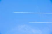 bl, flyg, flygplan, himmel, kommunikationer, kondensstrimma, luftfart, milj, trafikflyg, utslpp