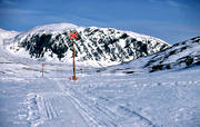 fjll, fjllvandra, Gruvfjllet, Jmtland, landskap, led, ledmarkering, Lunndrrsfjllen, Lunndrrspasset, vandringsled, vinter