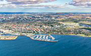 bthamn, drnarbilder, drnarfoto, fiskehamn, flygbild, flygbilder, flygfoto, flygfoton, Kalkbrottet, Limhamn, Malm, Sibbarp, Skne, smbtshamn, sommar, stder