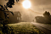 byggnader, dimma, friluftsliv, grdar, hst, lpare, morgonsol, sol, soluppgng, sport, Tottens byvg, re, rstider