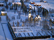drnarbilder, drnarfoto, flygbild, flygbilder, flygfoto, flygfoton, Jmtland, kyrka, kyrkan, kyrkor, Marieby, samhlle, samhllen, sn, vinter