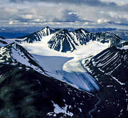 drnarbilder, drnarfoto, fjll, fjllbilder, fjllen, flygbild, flygbilder, flygfoto, flygfoton, glacir, landskap, lappland, Mihkajiegna, Mikkaglaciren, nationalparker, sarek, sommar