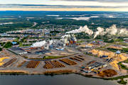 anlggningar, Annelund, drnarbilder, drnarfoto, fabrik, flygbild, flygbilder, flygfoto, flygfoton, Inrefjrden, Kappa, landskap, massafabrik, massaindustri, Norrbotten, pappersbruk, papperstillverkning, Pite, samhllen, Smurfit, sommar