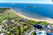 anlggningar, badplats, byggnader, drnarbilder, drnarfoto, flygbild, flygbilder, flygfoto, flygfoton, havsbad, hotell, hst, konferenshotell, kurort, landskap, Norrbotten, Pite havsbad, Pite, Pite havsbad, playa, samhllen, sandstrand